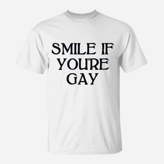 Smile If Youre Gay Funy Gay Pride T-Shirt - Thegiftio UK