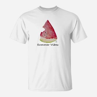 Sommer Stimmung Wassermelonen-Scheibe T-Shirt, Lustiges Fruit Tee - Seseable