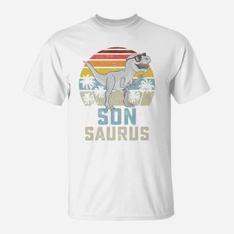 Sonsaurus T Rex Dinosaur Son Saurus Child Family Matching T-Shirt | Crazezy AU
