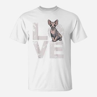 Sphynx Cat Hairless Cat Lovers Owner Valentines Day Gift T-Shirt | Crazezy