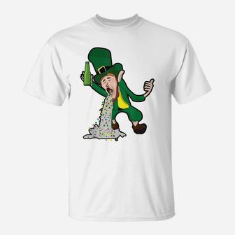 St Patrick Day Funny Leprechaun Irish Culture Drinking Green T-Shirt | Crazezy