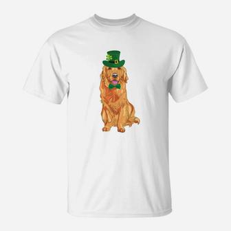 St Patricks Day Gif For Golden Retriever Lover T-Shirt - Thegiftio UK