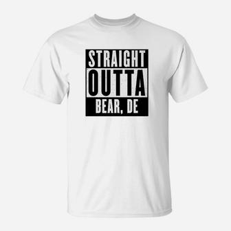 Straight Outta Delaware Bear Delaware Home Tee T-Shirt - Thegiftio UK