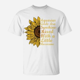 Sunflower Aquarius Woman January And February Birthday Gift T-Shirt | Crazezy UK