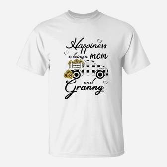 Sunflower Happiness Is Being A Mom And Granny T-Shirt | Crazezy DE