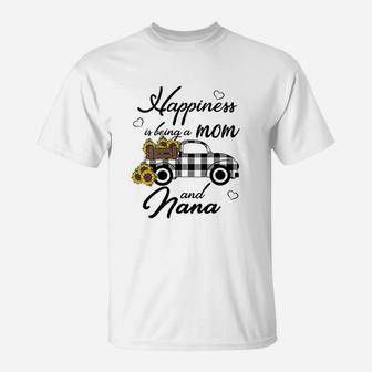 Sunflower Happiness Is Being A Mom And Nana T-Shirt | Crazezy DE