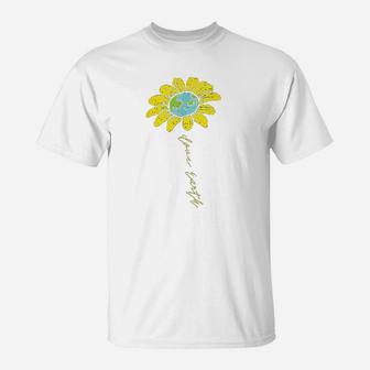 Sunflower Love Earth Day Retro Nature Environmentalist Gift T-Shirt | Crazezy CA