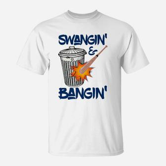 Swangin And Bangin Houston Sign Stealing Trash Can Baseball T-Shirt | Crazezy