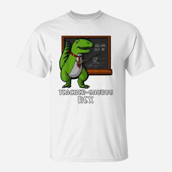 T-Rex Dinosaur School Teacher Funny Science Professor Men T-Shirt | Crazezy