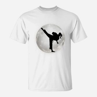 Taekwondo Girl In The Moon T-Shirt For Girls The Kick Sweatshirt T-Shirt | Crazezy AU