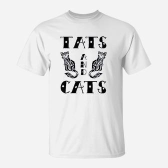 Tats Cats Cat Mom Kitty Tattoos Lover Owner Fan Gift T-Shirt | Crazezy