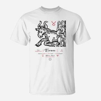 Taurus Astrological Sign Retro Zodiac W T-Shirt | Crazezy CA