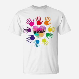 Teacher Hand-Print Flower T-Shirt | Crazezy CA