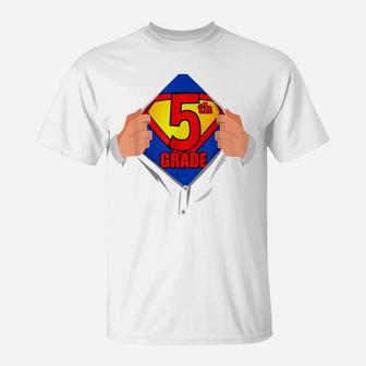 Teachers Are Superheroes 5Th Grade Super Teacher Staff Gift T-Shirt | Crazezy