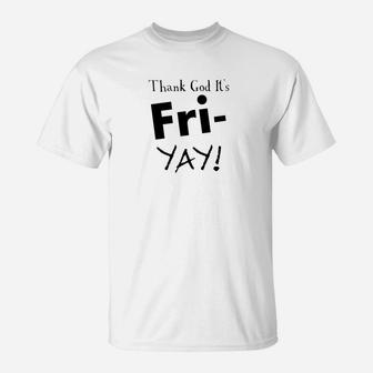 Thank God Its Friyay Weekend Warrior Tee Black Text Premium T-Shirt - Thegiftio UK