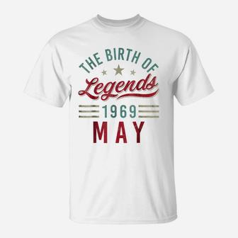 The Birthday Of Legend May 1969 50 Years Old Men T-Shirt | Crazezy UK