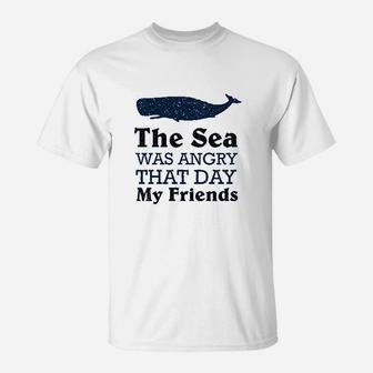 The Sea Was Angry That Day My Friends All Seasons Heather Royal Blue T-Shirt - Thegiftio UK