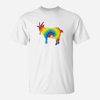 Tie Dye Chamois Rainbow Print Animal Hippie Peace Gift T-Shirt - Thegiftio UK