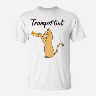 Trumpet Cat Musical Premium Tshirt T-Shirt | Crazezy