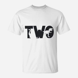 Two 2 Second 2Nd Dinosaur Birthday T-Shirt | Crazezy