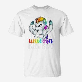 Unicorn Big Bro Brothercorn Of Unicorn Sister Girl Boys Gift T-Shirt | Crazezy AU