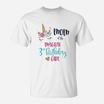Unicorn Mom Of The 3Rd Birthday T-Shirt | Crazezy UK