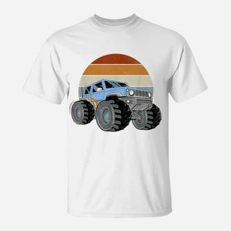 Unique Monster Truck Gifts For Boys Girls Retro Vintage T-Shirt | Crazezy