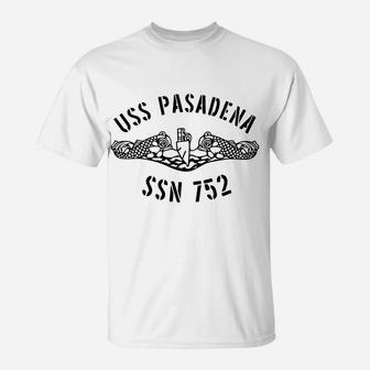 Uss Pasadena Ssn 752 Attack Submarine Badge Vintage T-Shirt | Crazezy DE