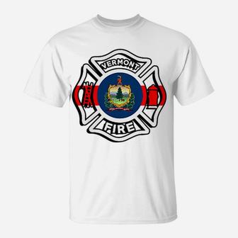 Vermont Fire Rescue Department Firefighters Firemen Uniform T-Shirt | Crazezy