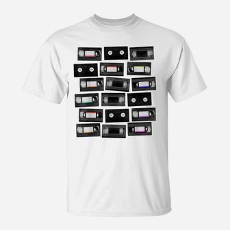 Vhs Cassette Tapes 1980S Vcr Video Retro Movies Gift T-Shirt | Crazezy
