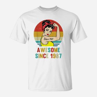 Vintage 1987 Birthday Gift For Women - Funny 33Rd Birthday T-Shirt | Crazezy