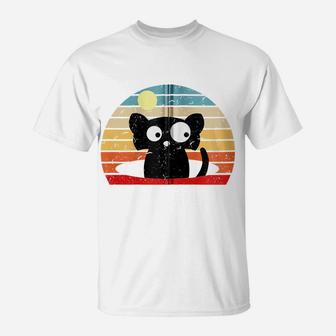 Vintage Black Cat Lover Retro Style Cats Zip Hoodie T-Shirt | Crazezy