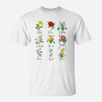 Vintage Botanical Beautiful Floral Flower Power Botanic 70S T-Shirt | Crazezy