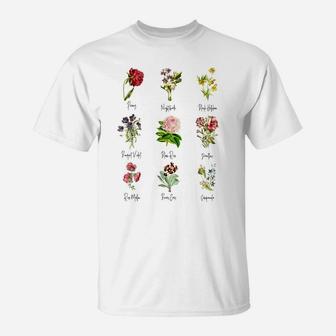 Vintage Botanical Floral Flower Garden Shirt Tshirt Tee T-Shirt | Crazezy