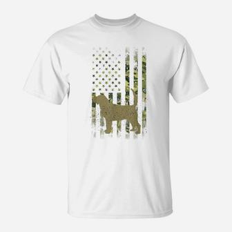 Vintage Hunting Dog Camouflage American Camo Flag Bloodhound T-Shirt | Crazezy