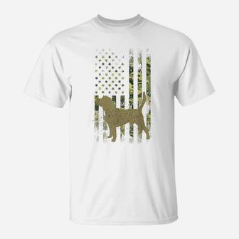 Vintage Hunting Dog Camouflage Usa Flag English Beagle T-Shirt | Crazezy