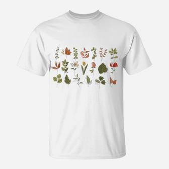 Vintage Inspired Flower Botanical Chart For Plant Gardeners T-Shirt | Crazezy