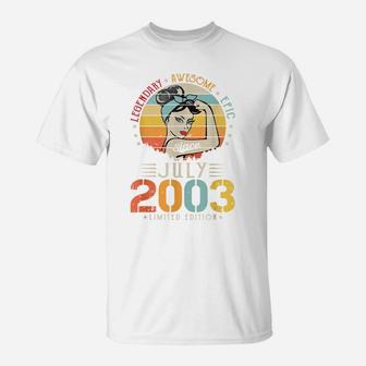 Vintage Legendary Awesome Epic Since July 2003 Birthday T-Shirt | Crazezy DE
