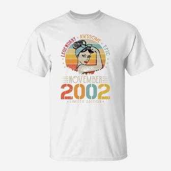Vintage Legendary Awesome Epic Since November 2002 Birthday T-Shirt | Crazezy CA