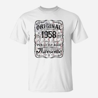 Vintage Legends Made In 1958 Classic 62Nd Birthday A8 T-Shirt | Crazezy UK