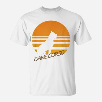 Vintage Retro Cane Corso Silhouette Sun Dog Lover T-Shirt T-Shirt | Crazezy UK