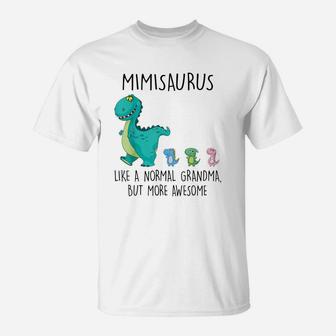 Vintage Retro Mimi Saurus Funny Dinosaur Grandma Matching T-Shirt | Crazezy