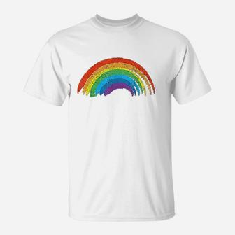 Vintage Retro Rainbow Classic Distressed Design T-Shirt | Crazezy UK
