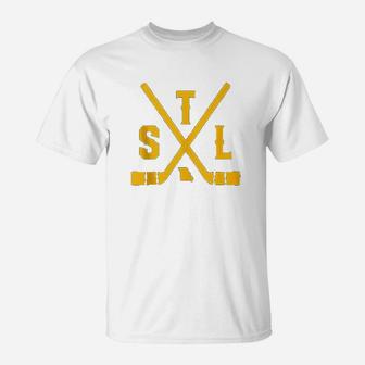 Vintage St Louis Ice Hockey Sticks State Outline T-Shirt | Crazezy CA