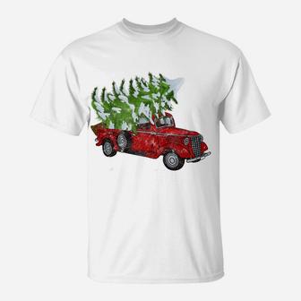 Vintage Wagon Christmas - Tree On Car Xmas Vacation T-Shirt | Crazezy