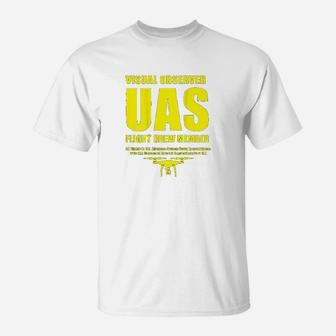Visual Observer Flight Crew For Faa Uas Flights T-Shirt | Crazezy UK