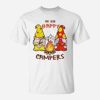We Are Happy Campers Camping Gnome Cute Summer Gnomes T-Shirt | Crazezy UK