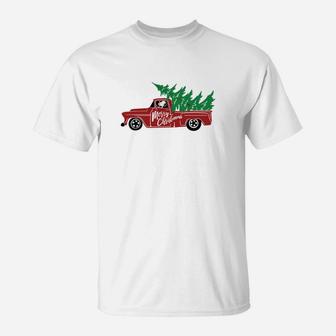 Weihnachtlicher Pickup-Truck Herren T-Shirt, Tannenbaum-Design - Seseable