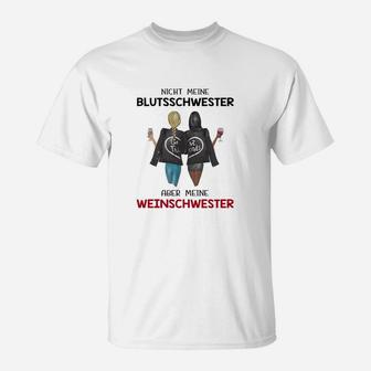 Weinschwester T-Shirt, Lustiges Design für Weinliebhaberinnen - Seseable