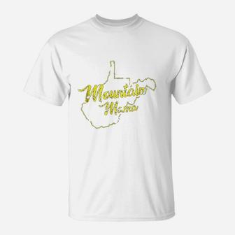 West Virginia Mountain Mama With Distressed Design T-Shirt | Crazezy UK